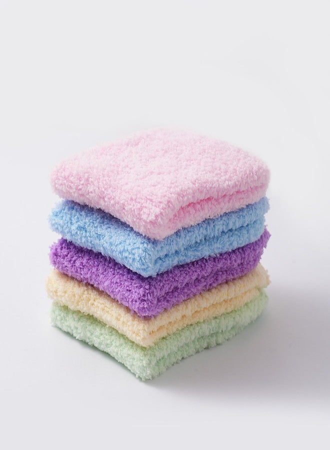 ARBINSON Fuzzy Socks for Women, Cozy Warm Fluffy Socks Comfy Thick Microfiber Plush Winter Home Slipper Socks Gifts for Women（5 Pairs Solid Color Style A） - Image 3